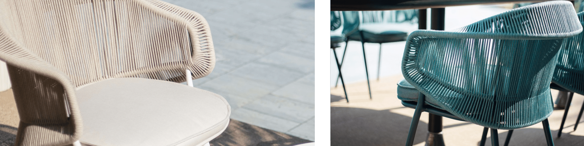 Hera commercial outdoor woven rope chair and lounge